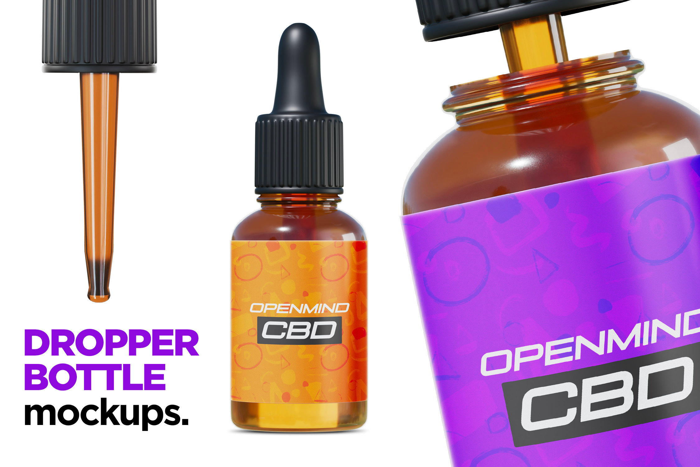 Serum Oil Dropper Bottle 3D Mockups 3d 3d mockup cosmetics dropper dropper bottle mockup product mockup psd mockup serum oil