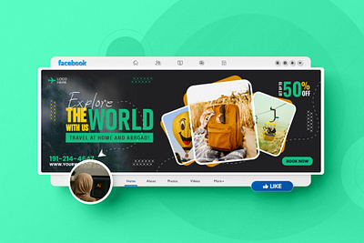 Modern Travel Facebook Cover Design adventure design branding creative cover digital design facebook cover modern design social media design social media graphics travel banner travel design