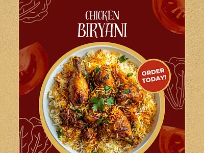 Modern Biryani Food Social Media Post branding color design graphic design illustration illustrator logo poster social media marketing socialmedia post vector