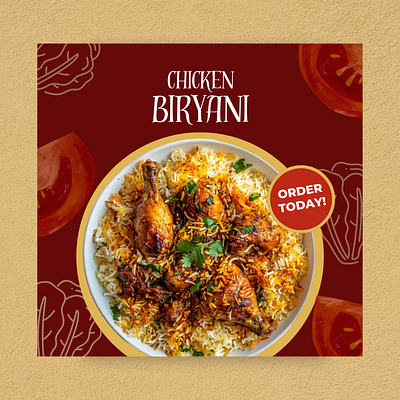 Modern Biryani Food Social Media Post branding color design graphic design illustration illustrator logo poster social media marketing socialmedia post vector
