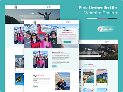 Pink Umbrella Life Website Design branding colorful design graphic design ui uiux uiux design ux web design website design