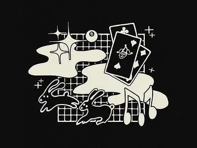 You Came to See Magic bunnies bunny cards grid illustration magic merch music rabbit star stars t shirt design tattoo