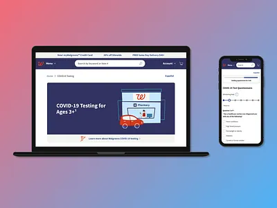 Walgreens COVID-19 Testing Scheduler competitive analysis healthcare interaction design mobile first product research responsive testing ui user journey ux