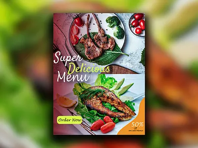 Fish and Chicken Fry 50% Promo Free Design for restaurant advertising design animation brand visuals brandidentity branding design graphic design illustration logo