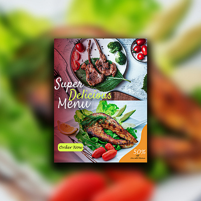 Fish and Chicken Fry 50% Promo Free Design for restaurant advertising design animation brand visuals brandidentity branding design graphic design illustration logo