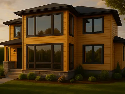 Modern Home with Large Glass Windows Featuring Security Film modern new house security film installation