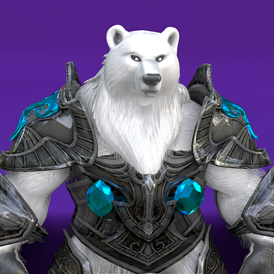 3D Bear Warrior made in Blender 3d 3dprinting animation blender design vrchat vtuber