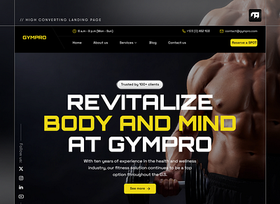 Fitness Landing Page & Website UI Design design fitness fitness gym fitness landing page fitness website gym landing page gym website health fitness health fitness website inspiration landing page ui ui design