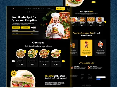 Restaurant & food Website Landing Page Design UI app app design design figma food food business website food delivery food delivery mobile app food website food website design landing page landing page ui responsive website restaurant landing page restaurant website ui ui uiux design uiux web design ux web design