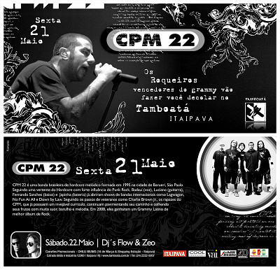 Flyer Tamboatá 🎸CPM 22 graphic design