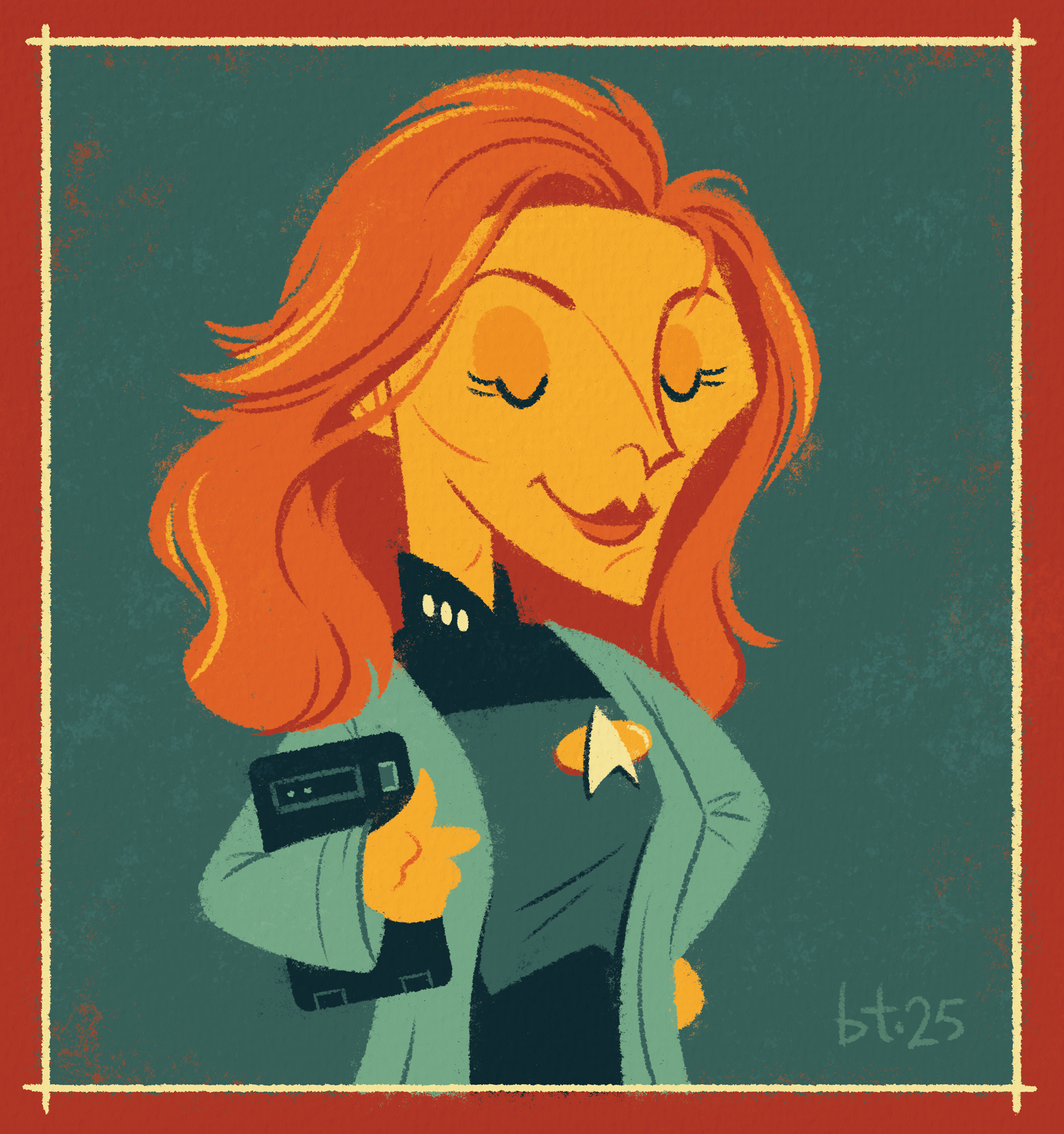 The Dancing Doctor... beverley crusher beverly crusher character design character illustration crusher digital illustration doctor dr beverley crusher dr beverly crusher dr crusher gates mcfadden illustration mid century mid century modern retro sci fi star trek star trek the next generation star trek tng vintage