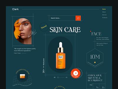 Skin Care Product beauty product cosmetics creative layout dark screen e-commerce fancy header landing page makeup minimal natural skin care shopify skin care skin care product sushmita mou trendy landing page trendy web 2023 web design web header
