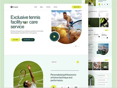 Tennis Landing Page Design landing page design sports landing page design tennis tennis app design tennis hero section design tennis home page design tennis landing page design tennis ui design tennis ux design tennis web design tennis website design