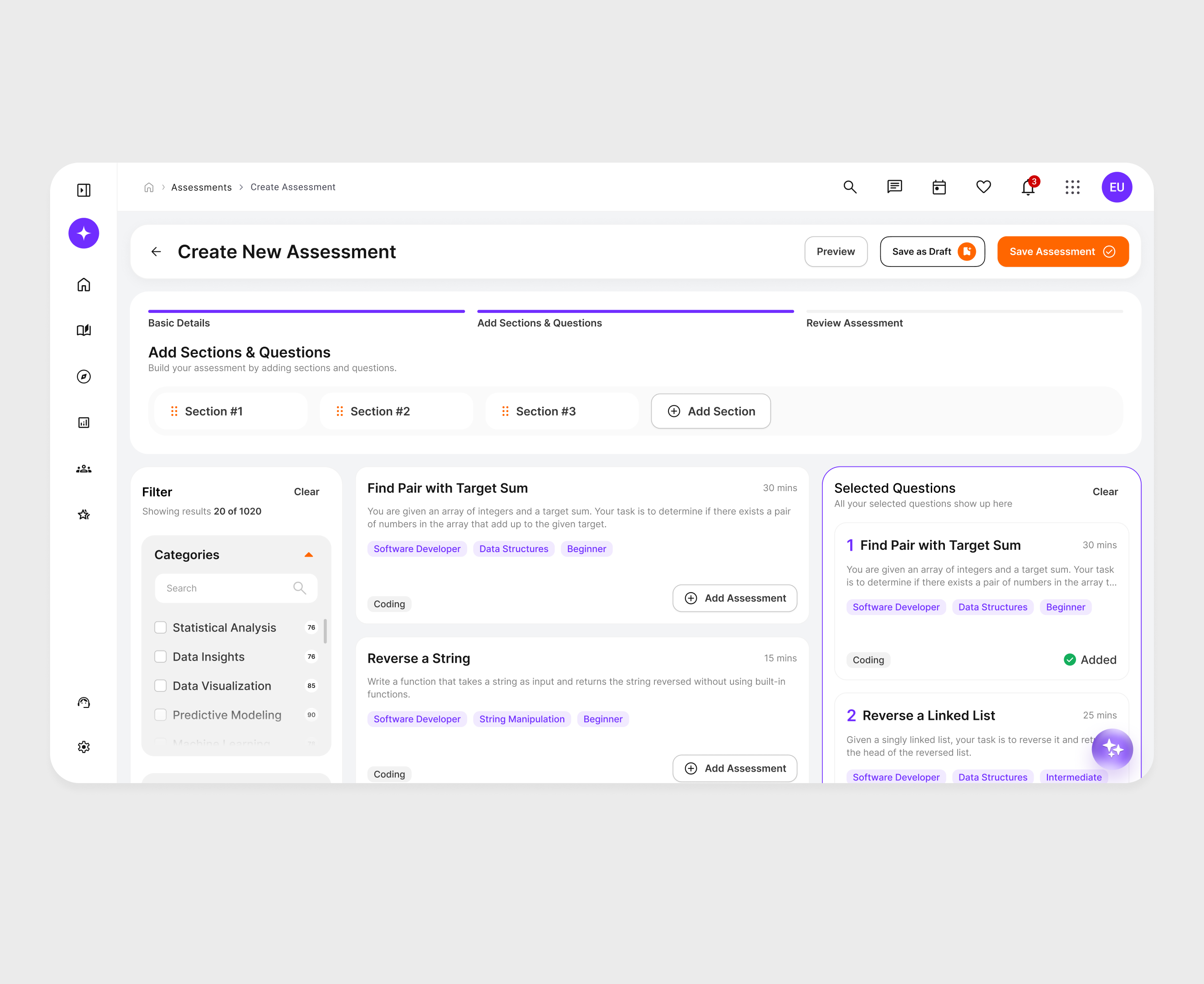 Creating an Assessment design lxp saas ui ux uxdesign