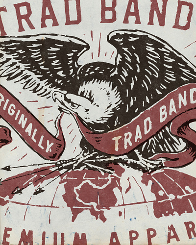Trad Band Bandana american badge design bandana branding design illustration t shirt design vintage vintage america vintage badge vintage design