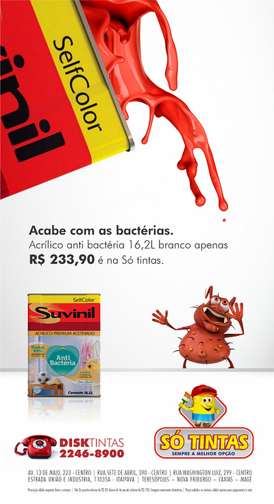 Campanha Suvinil 🦠 Tinta anti bactéria branding graphic design