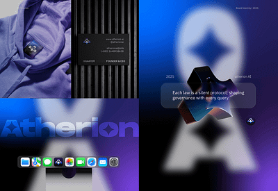 Atherion AI - Brand Identity & Visual System a ai brand identity branding design future global graphic design icon law logo ngo ui visual identity