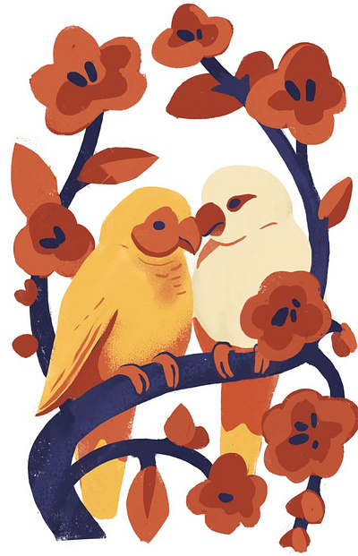 Bold and Organic Digital Bird Illustration illustration