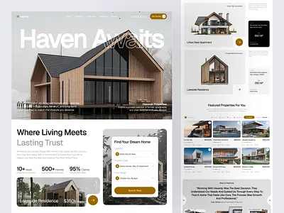 Real Estate Website apartment architecture design estate home house listing land lord landing page property real estate website rental ui ux