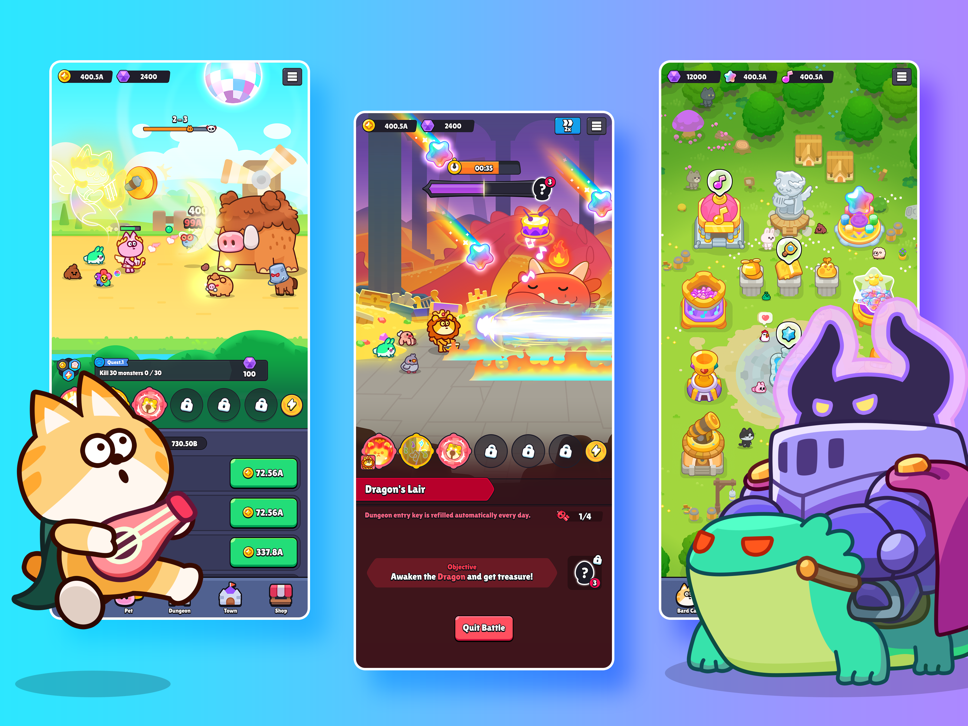 BardCat - Idle RPG appstore bardcat cat game googleplay idle game layerlab layerlab.games 레이어랩 바드캣
