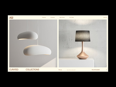 AG Curated Deco Lighting decoration e commerce website elegant website home interior interior website lighting lighting e commerce luxury decoration luxury interior minimalist website modern elegant design product product website ui ux design ui ux lamp shop warm minimalist web design website design website development
