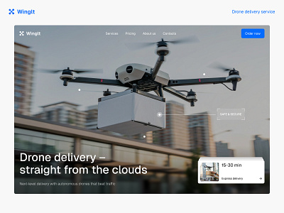 WingIt – Drone Delivery Website Concept delivery deliveryservice design dronedelivery expressdelivery graphic design inovation landingpagedesign moderninterface motion graphics productdesign startupdesign techinnovation ui uxui webdesign website