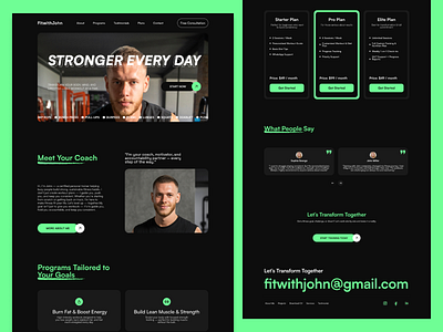 Personal Trainer Website Landing Page conversionfocuseddesign wellnessbrand