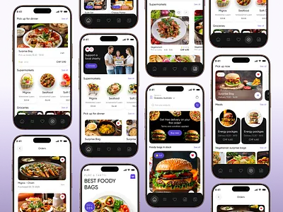 White-Label Food Mobile App Redesign Concept add cart best app design best food app design burger courier delivery delivery service dinner discover fast food food and drink food delivery mobile app food order meal app ui menu mobile app order food restaurant app salad uiux