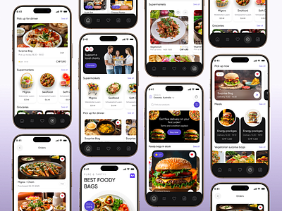 White-Label Food Mobile App Redesign Concept add cart best app design best food app design burger courier delivery delivery service dinner discover fast food food and drink food delivery mobile app food order meal app ui menu mobile app order food restaurant app salad uiux