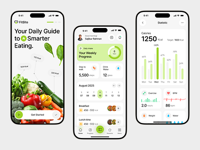 Food Calorie App Design android app app design app designer app ui app ui ux calorie app calorie app design daily app design figma figma uiux food calorie food calorie app design healthy choices ios app modern app design ui