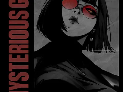 streetwear design mysterious girl black and white poster graphic design photoshop design poster poster design streetwear design