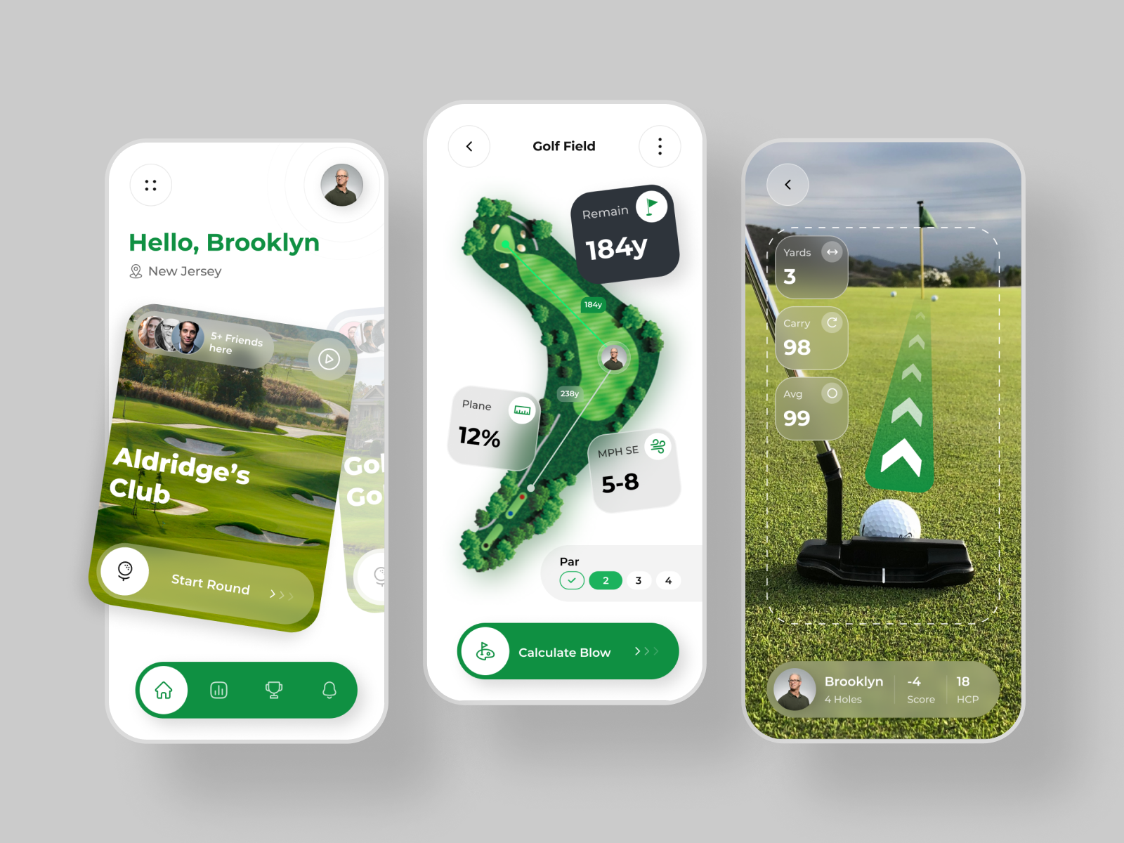Golf Course Tracking App UI by MQoS UI/UX for MultiQoS on Dribbble