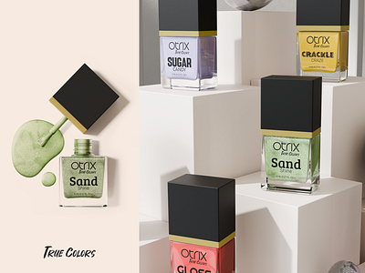 Otrix Collection - 3D Visuals 3d aboxagency collection design ecommerce nail paints otrix product presentation shopify true colors