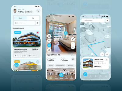Real Estate App UX/UI Design ai real estate app design mobile app property app real estate