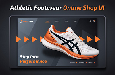 Sports footwear online store ecommerce footwear landing online shoes shop sport store web webpage