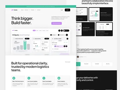 Shipment Dashboard - Goolda app design clean dashboard dashboard design figma graphic design landing page landing page design minimalist design shipment shipment dashbaord ui design user interface