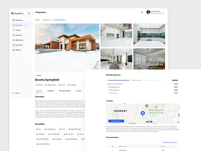 Real Estate Property Management Dashboard – Modern UI/UX branding clean ui dashboard dashboard concept illustration manage property locations minimal dashboard ui propeasy dashboard property details dashboard property listing real estate property management real estate saas product seamless experience showcase property photos track monthly expenses