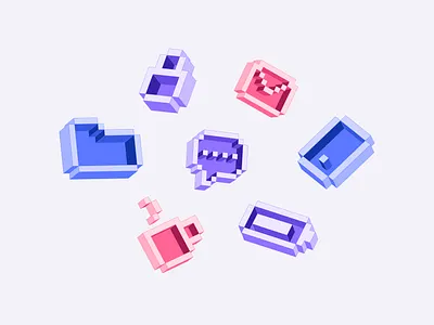 3D Isometric Icons 3d branding colorful crypto document finance folder icons identity platform saas icons security tech