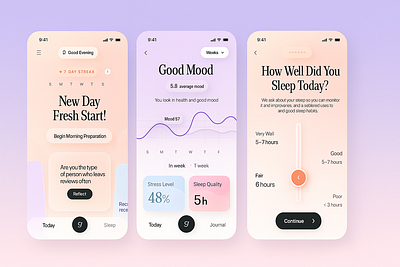 New Concept – Mood & Sleep Tracking App mental health sleep care