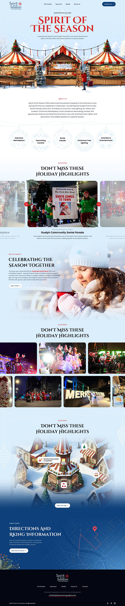 Spirit of the Season - Christmas-themed website christmas ui