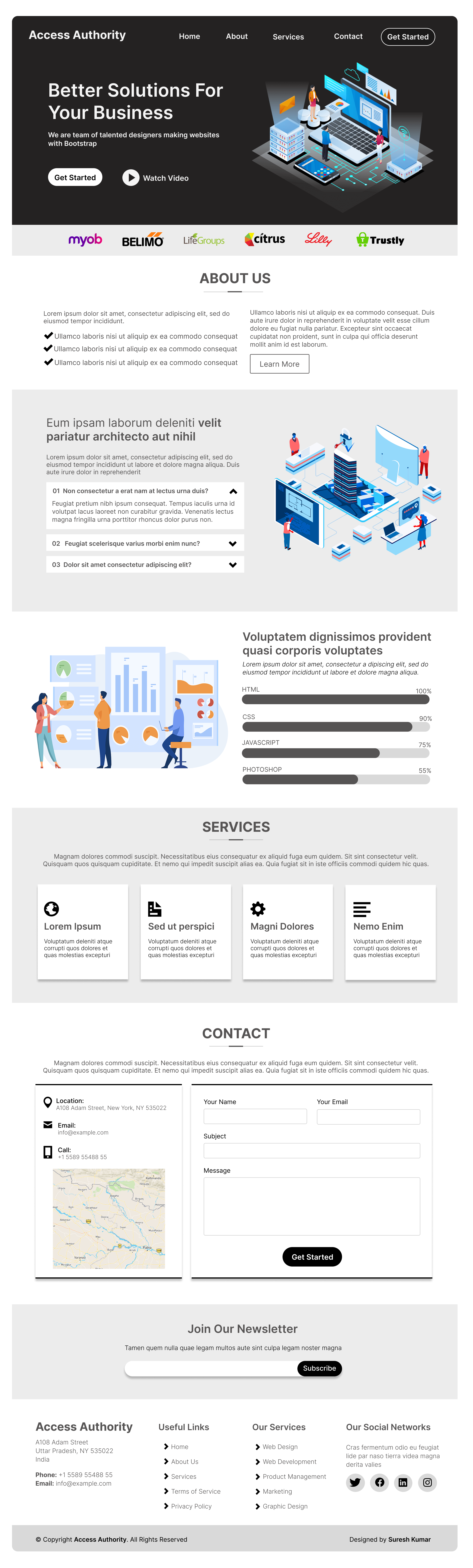 IT Company Landing Page Figma Design access authority figma graphic design it company uiux website design