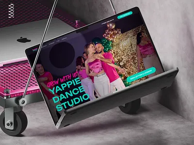 Landing page design for "Yappie Dance studio" | bachata bachata dance dance school design first screen mobile first pink school ui uiux ux web design