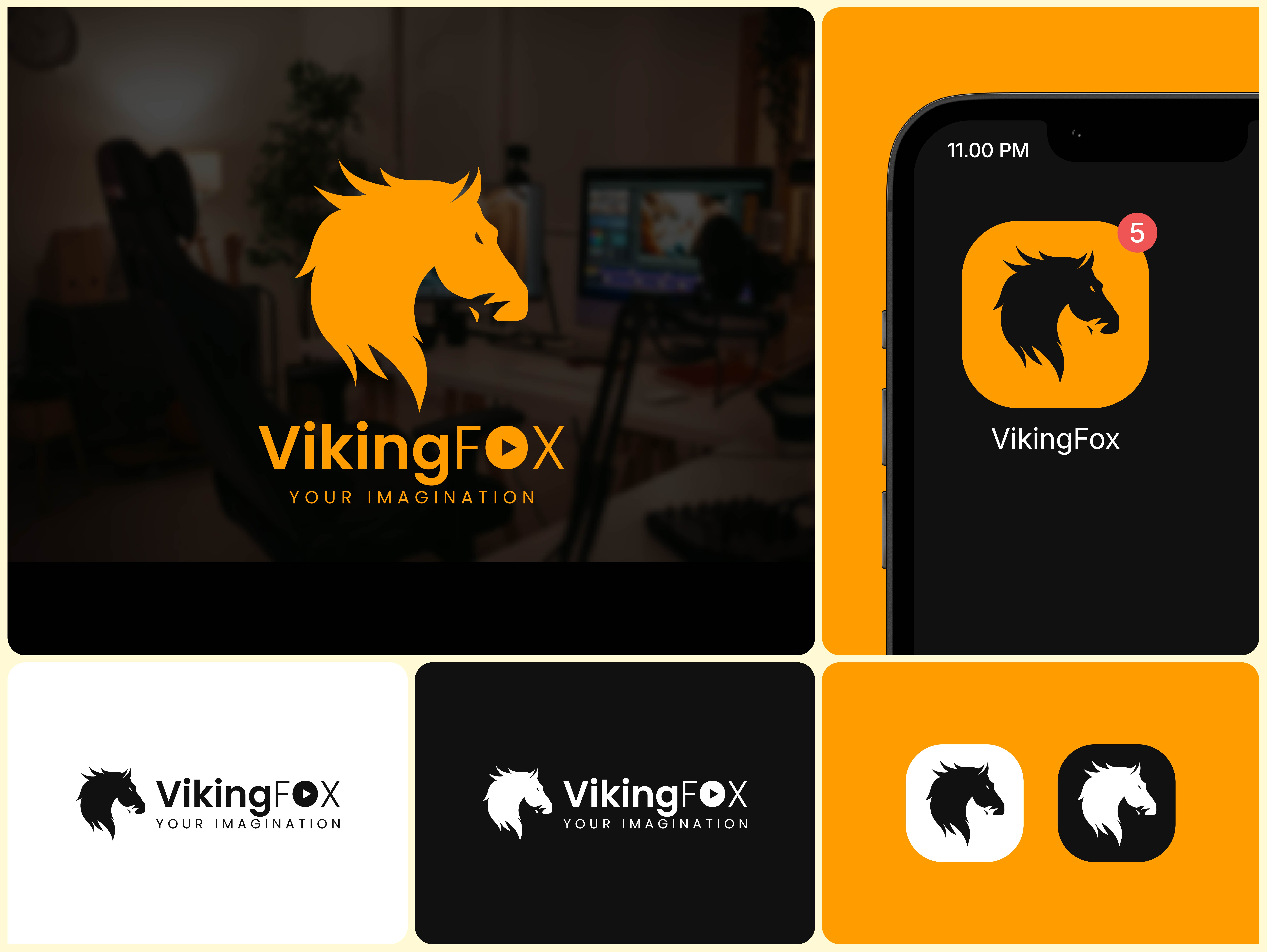 Viking Fox | Modern Logo Design for a Video Editing Agency branding branding for video editors creative branding ideas custom logo design logo logo design inspiration modern minimalist logo ogo design for startups video editing business logo video production logo