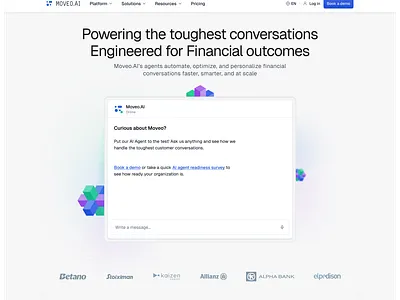 AI-Powered Financial Conversations – Moveo.AI Website Redesign ai chat chatbot conversational fintech fintechdesign generativeai redesign saas startup uidesign webdesign