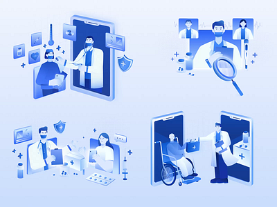 Healthcare - 2D Illustration 2d 2d art 2d illustration animate art vector b2b character character design clean dipa inhouse healthcare healthtech illustrate illustration modern saas startup vector wellness