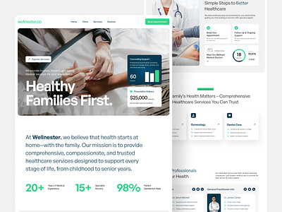 Medical Center Landing Page clean clinic doctor family healthcare hospital landing page medical medical clinic medical website medicine website modern product page professional telemedicine ui design user interface ux design web design website