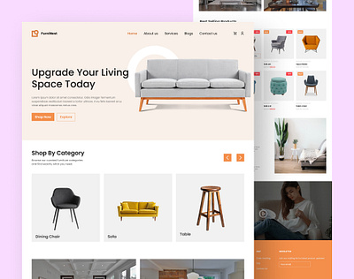 Modern E-commerce Furniture Landing Page | Clean & Minimal UI cleanui creativeui designsystem digitaldesign ecommerce figma furnituredesign interiordesign landingpage minimaldesign moderndesign onlinestore productdesign responsivedesign shopdesign uiinspiration uiux userinterface uxdesign webdesign