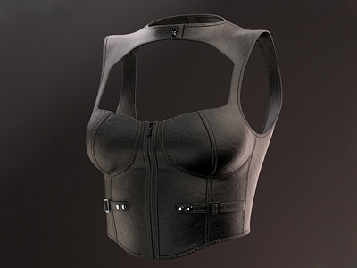 Black Leather Corset 3d animation logo