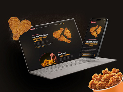 Fried Chicken Landing Page graphic design homepage landing page ui website design