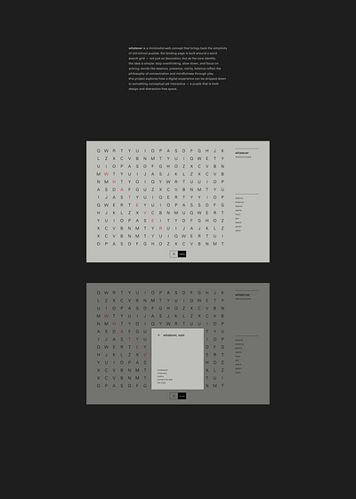Whatever | Silent Puzzles Website figma minimal puzzles typography ui ux